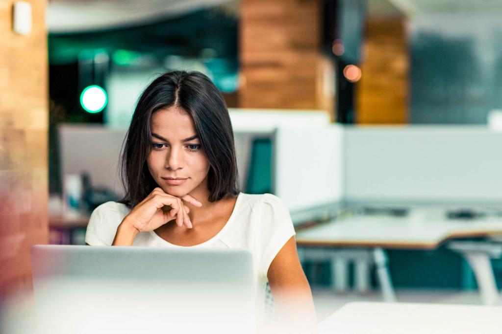 Person looking at laptop