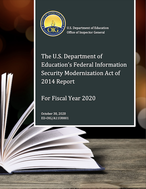 Cover of FISMA 2020 report