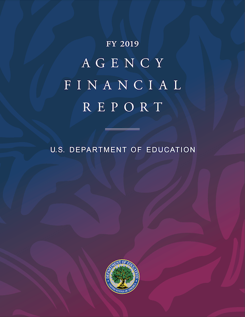 Cover of FY 2019 Department Finanacial Statement