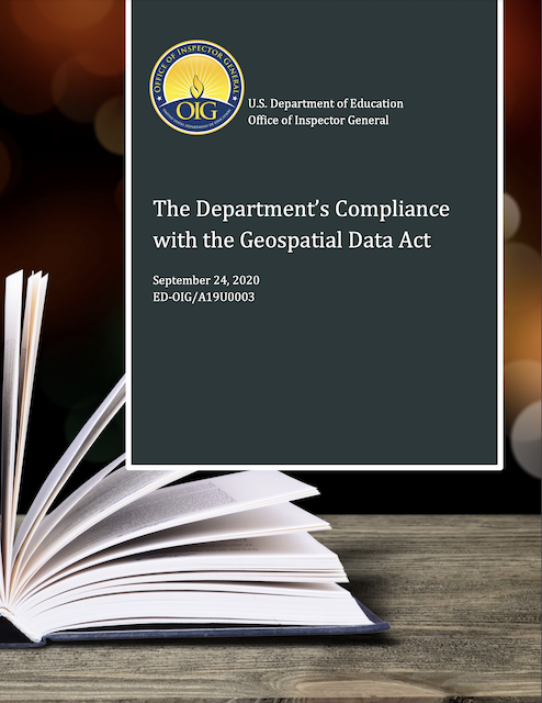 Cover of The Department’s Compliance with the Geospatial Data Act