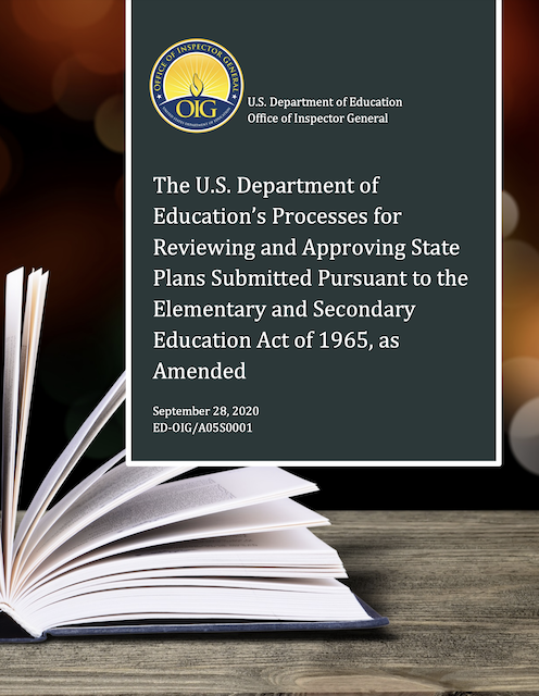 Cover of The Department’s Processes for Reviewing and Approving State Plans Submitted Pursuant to the ESEA