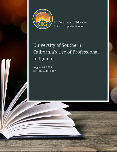 Cover of A20IL0007 USC PJ Final Audit Report