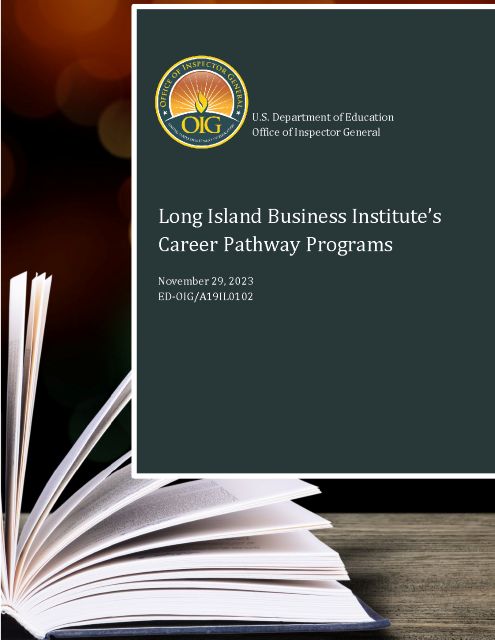 Cover of Long Island Business Institute's Career Pathways Program